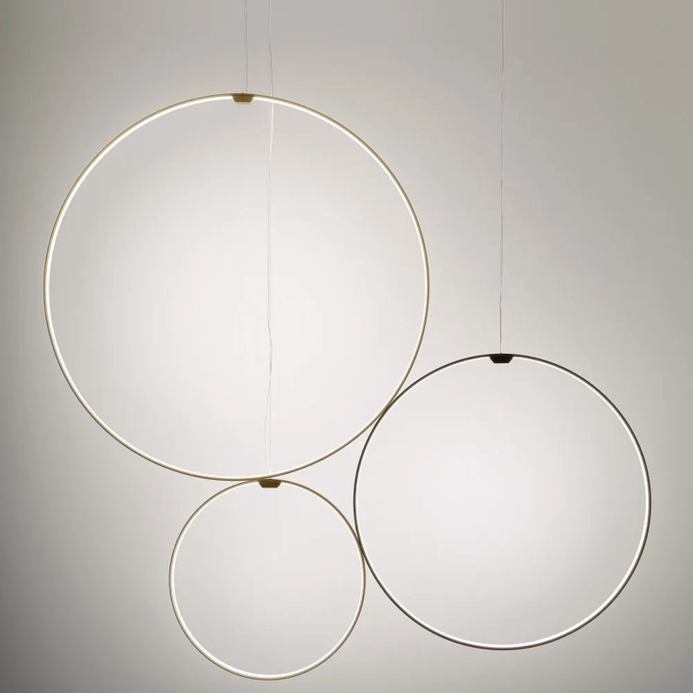 Contemporary Metal Vertical Circular Pendant