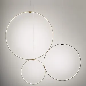 Contemporary Metal Vertical Circular Pendant