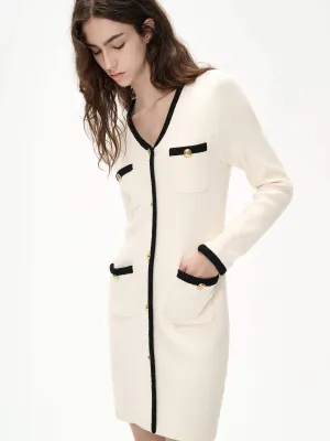 Contrast Details Knit Dress