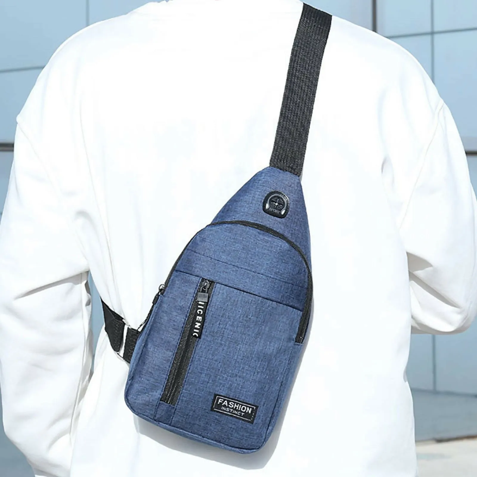 Crossbody Sling Bag, Waterproof Sling Backpack Bag with USB Charging Port, Anti-Theft Men's Multipurpose Crossbody Chest Bag
