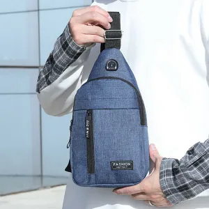 Crossbody Sling Bag, Waterproof Sling Backpack Bag with USB Charging Port, Anti-Theft Men's Multipurpose Crossbody Chest Bag