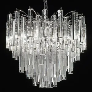 Custom Chandelier With Murano Glass Triedri Prisms