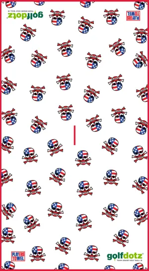 Custom Golfdotz USA Skull Tour Towel 22" X 40"