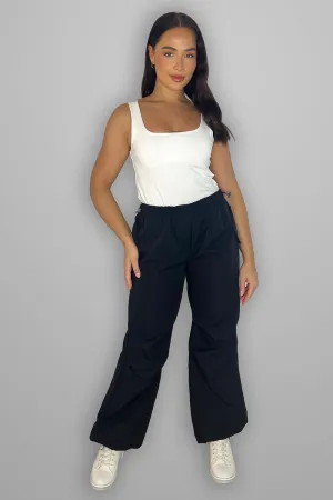 Drawstring Details Shell Cargo Trousers