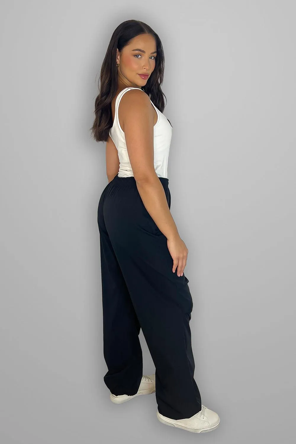 Drawstring Details Shell Cargo Trousers