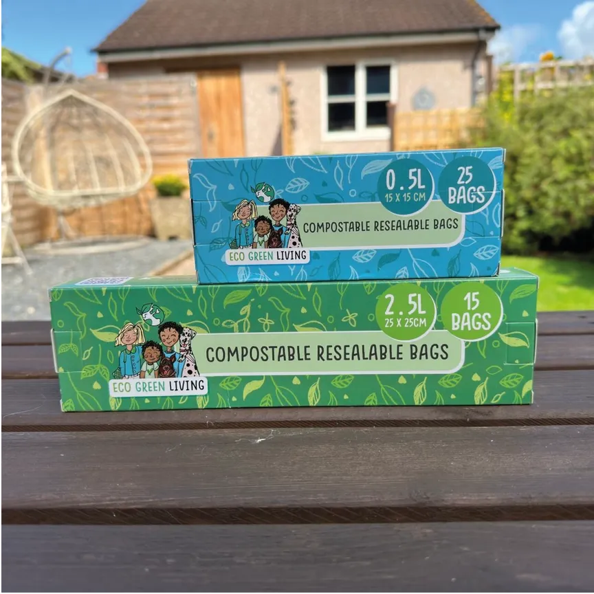 Eco Green Living Home Compostable Resealable Bags