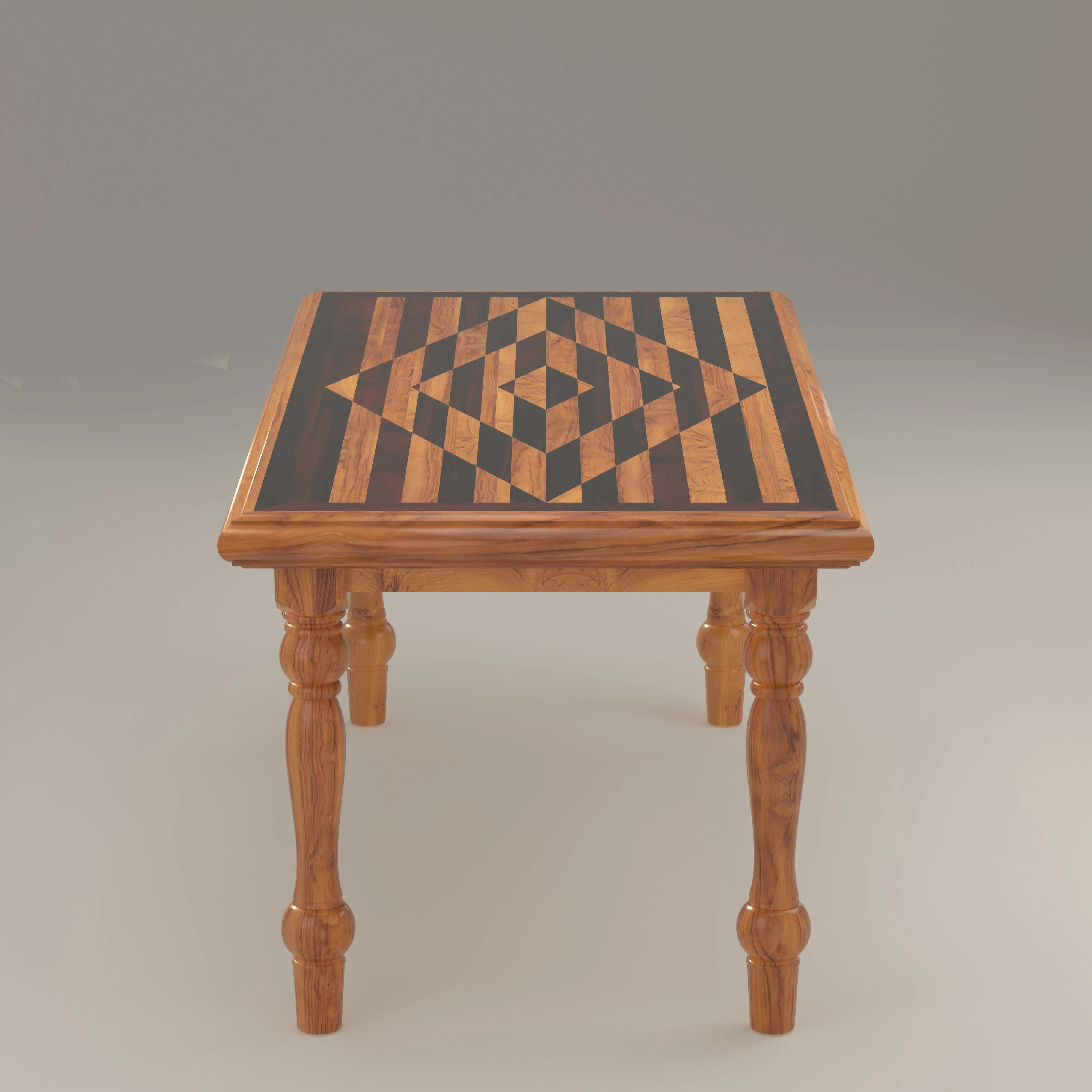 Elegant Top Strip Style Teak Wooden Dining Table