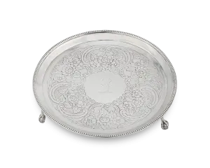 Engraved Stag Silver Salver