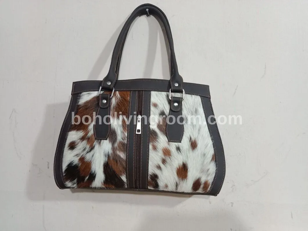Exotic Tricolor Cowhide Shoulder Bag