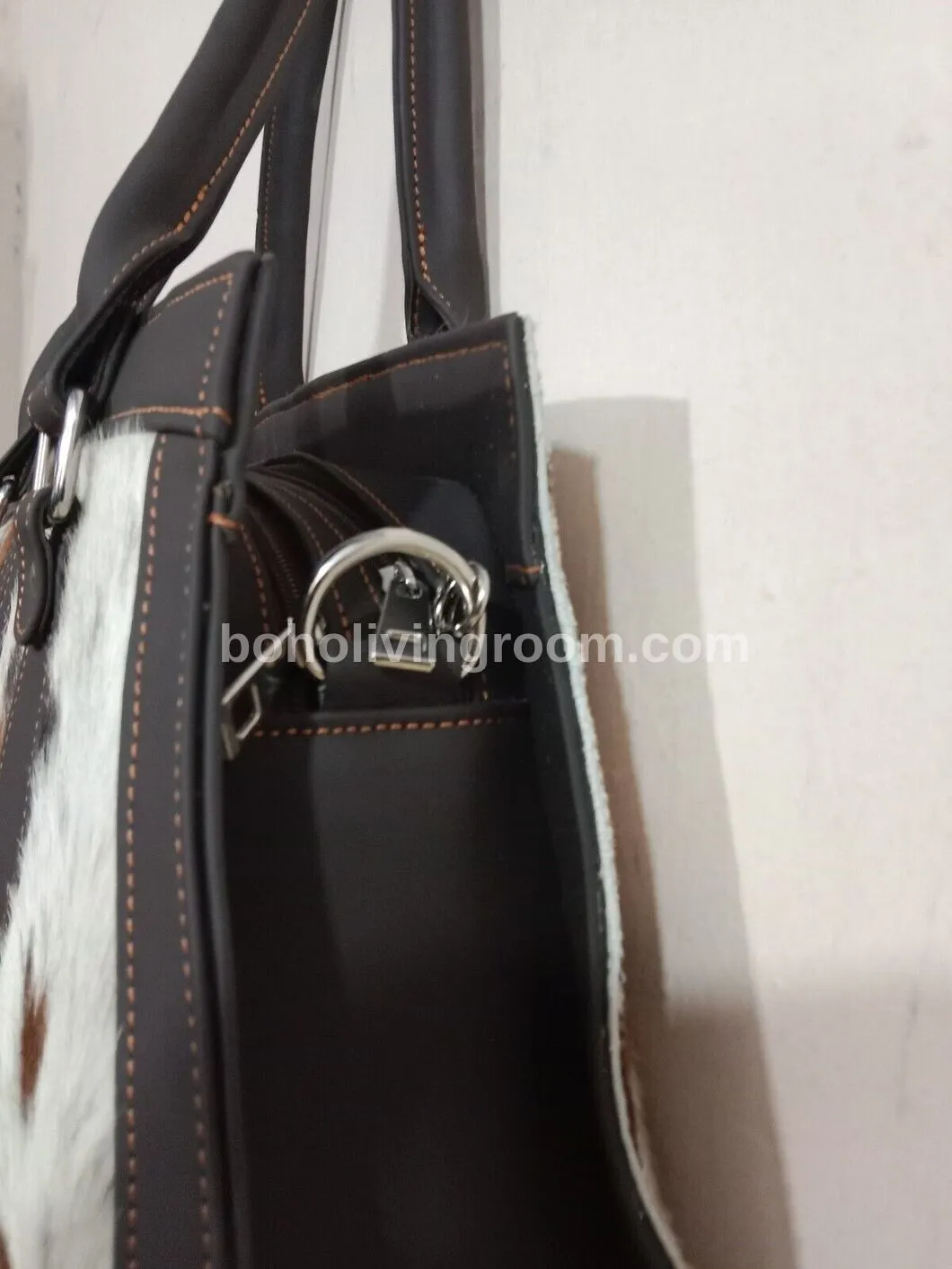 Exotic Tricolor Cowhide Shoulder Bag