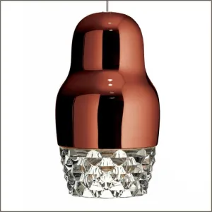 Fedora bronze, rose gold or chrome SP1 pendant from Axo Light