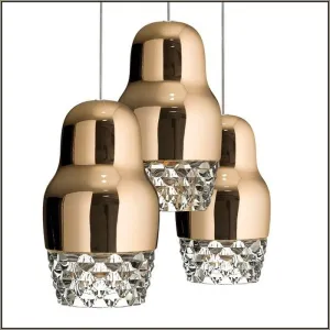 Fedora bronze, rose gold or chrome SP3 pendant from Axo Light