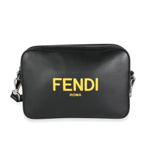 Fendi Black Calfskin & Sunflower Logo Mini Camera Bag