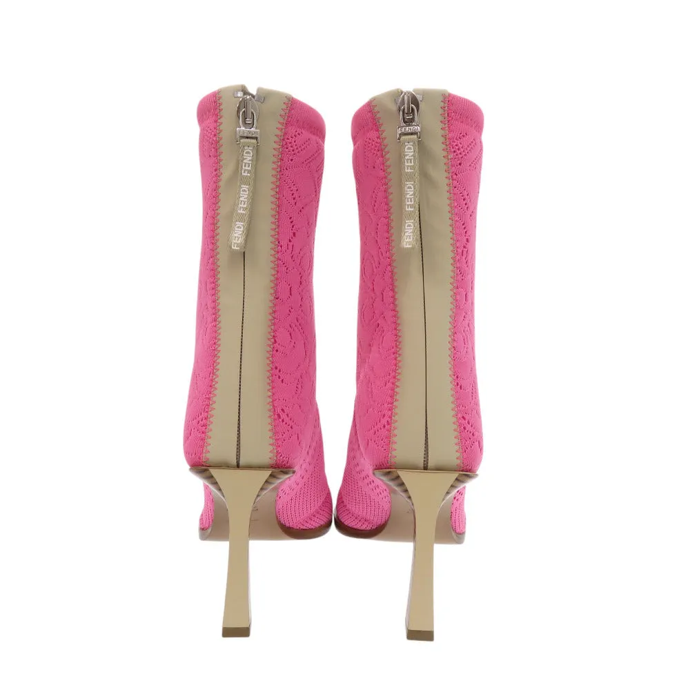 FENDI boots knit pink short boots 36