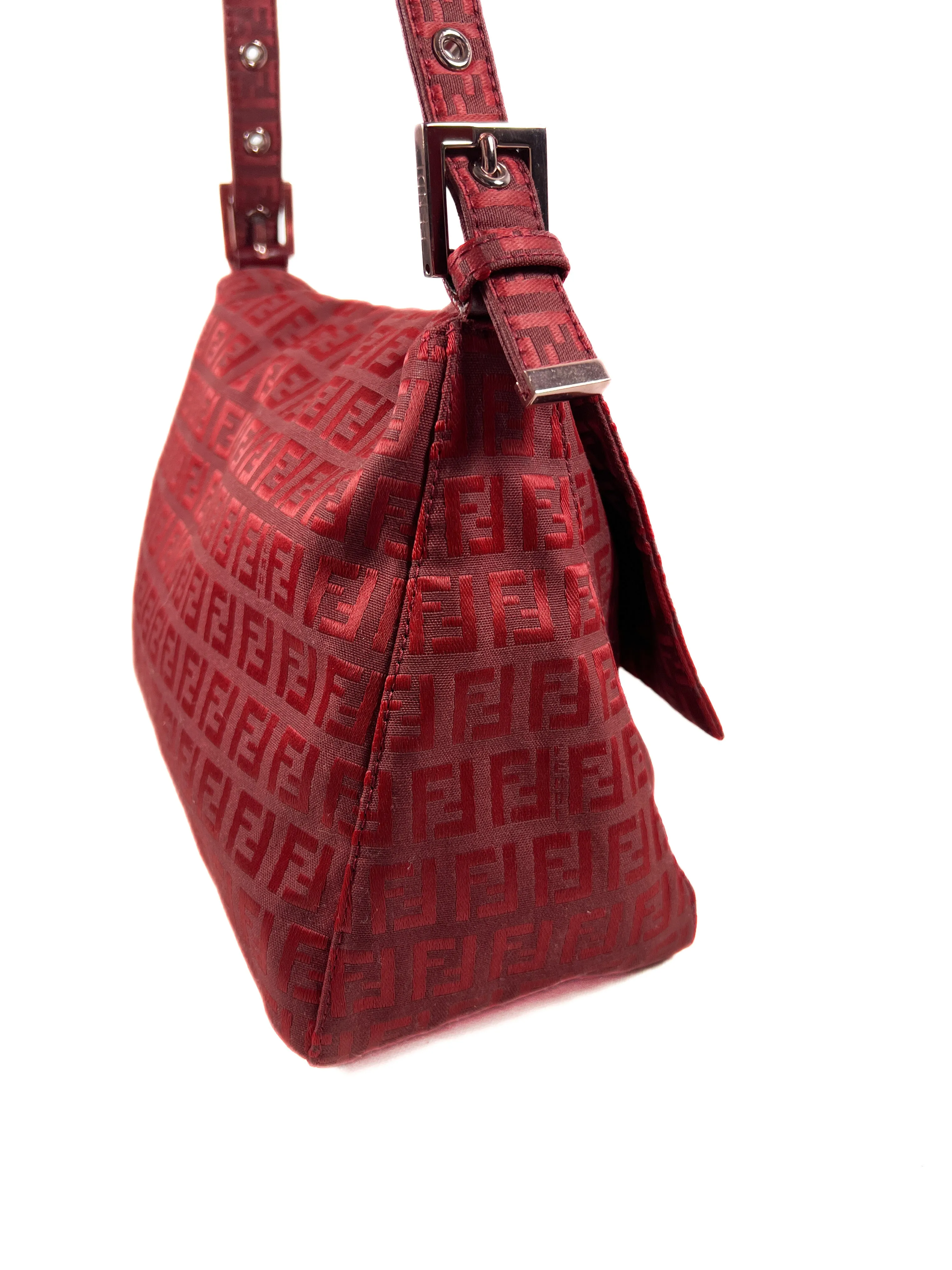 Fendi red Zucchino Mamma Baguette shoulder bag