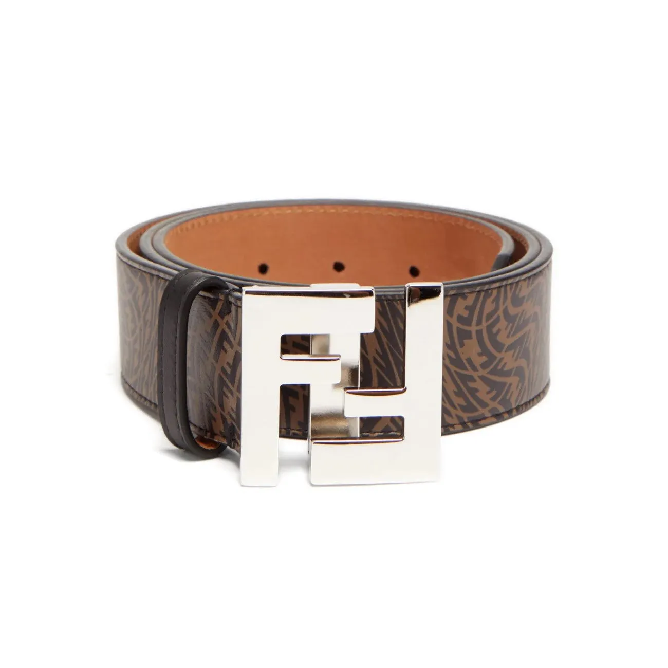 Fendi x Sarah Coleman FF Vertigo Brown Leather Belt 110/44 7C0403
