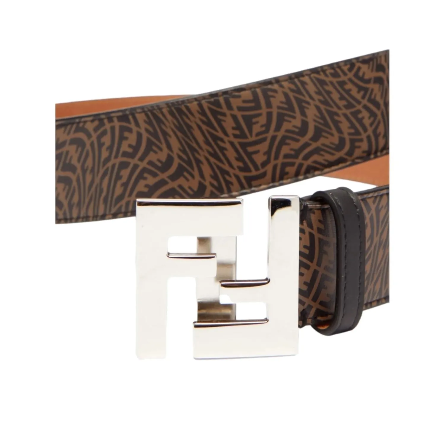 Fendi x Sarah Coleman FF Vertigo Brown Leather Belt 110/44 7C0403