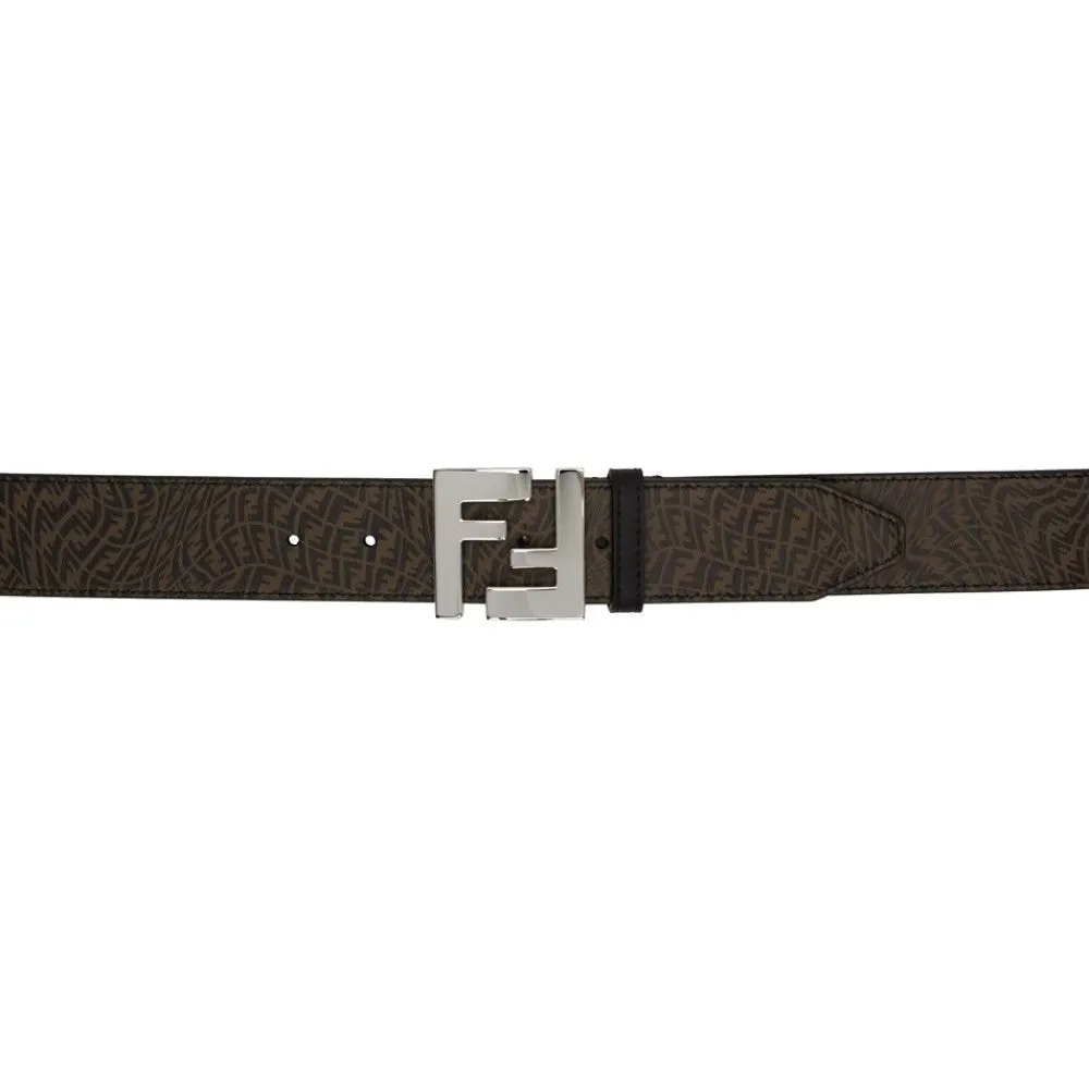 Fendi x Sarah Coleman FF Vertigo Brown Leather Belt 110/44 7C0403