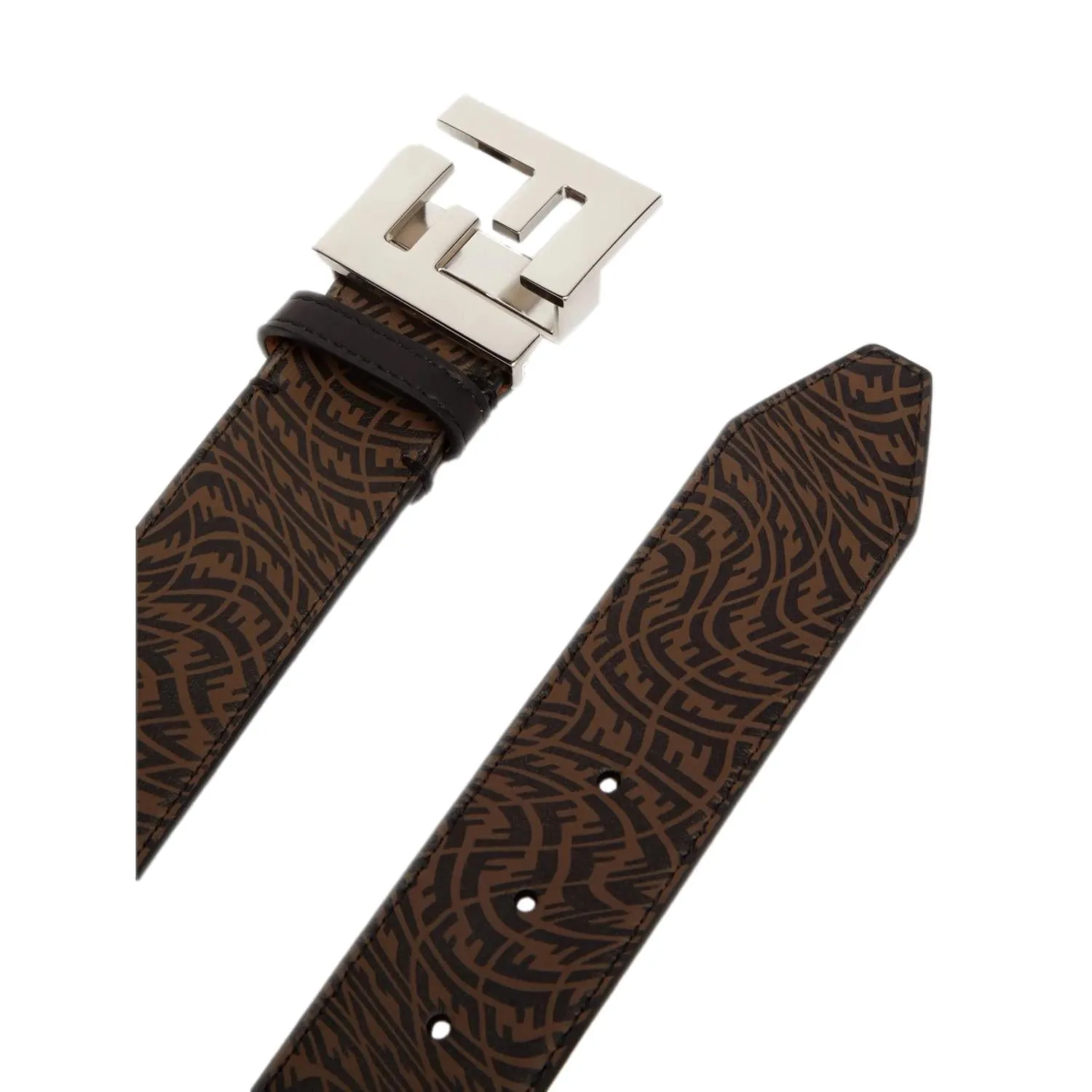 Fendi x Sarah Coleman FF Vertigo Brown Leather Belt 110/44 7C0403