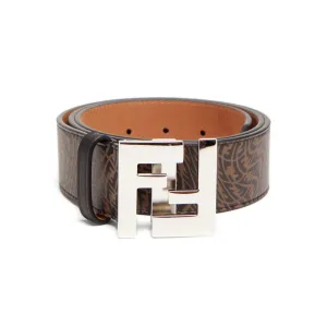 Fendi x Sarah Coleman FF Vertigo Brown Leather Belt 110/44 7C0403