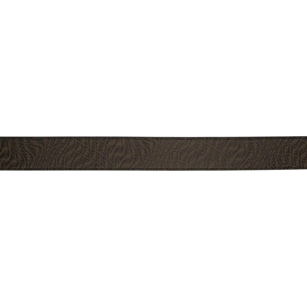 Fendi x Sarah Coleman FF Vertigo Brown Leather Belt 110/44 7C0403