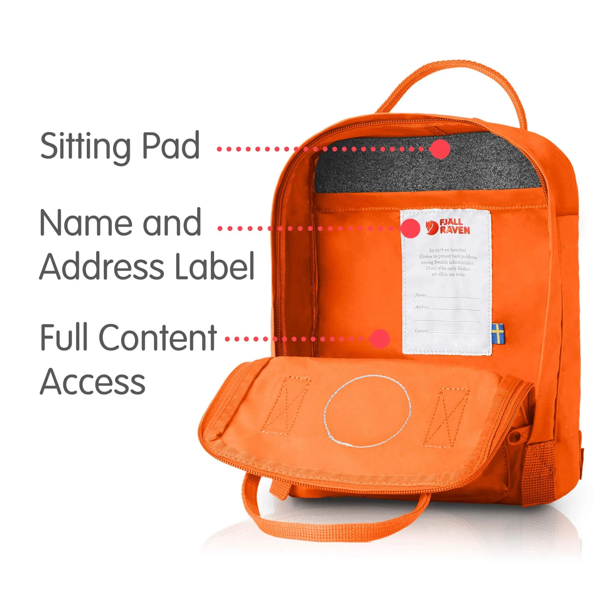 Fjallraven - Kanken Mini Classic Backpack for Everyday, Burnt Orange