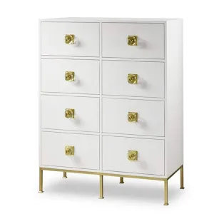Formal 8 Drawer Dresser - Eloquent White Lacquer