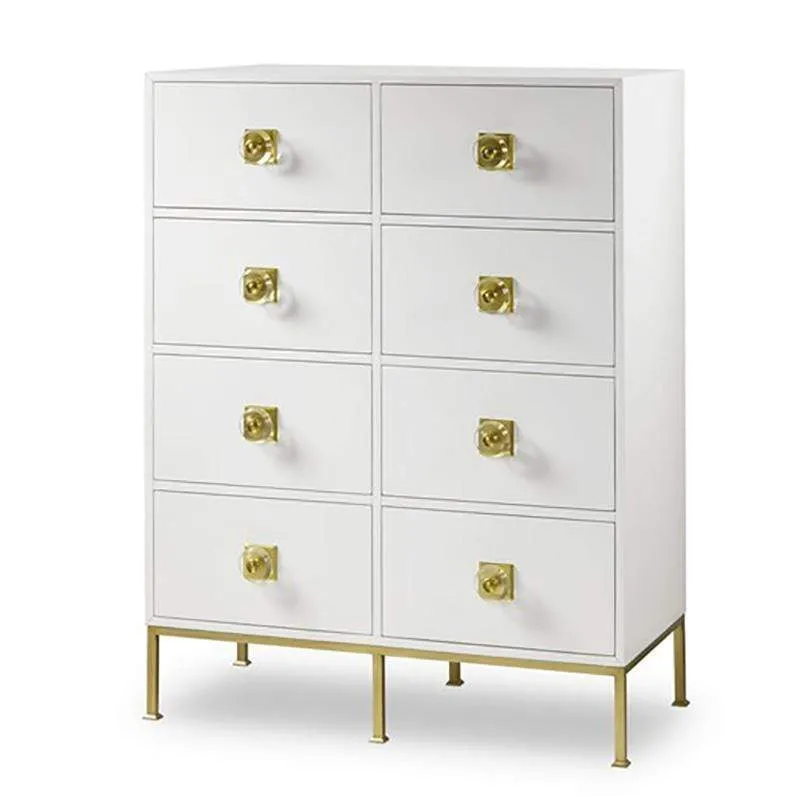 Formal 8 Drawer Dresser - Eloquent White Lacquer