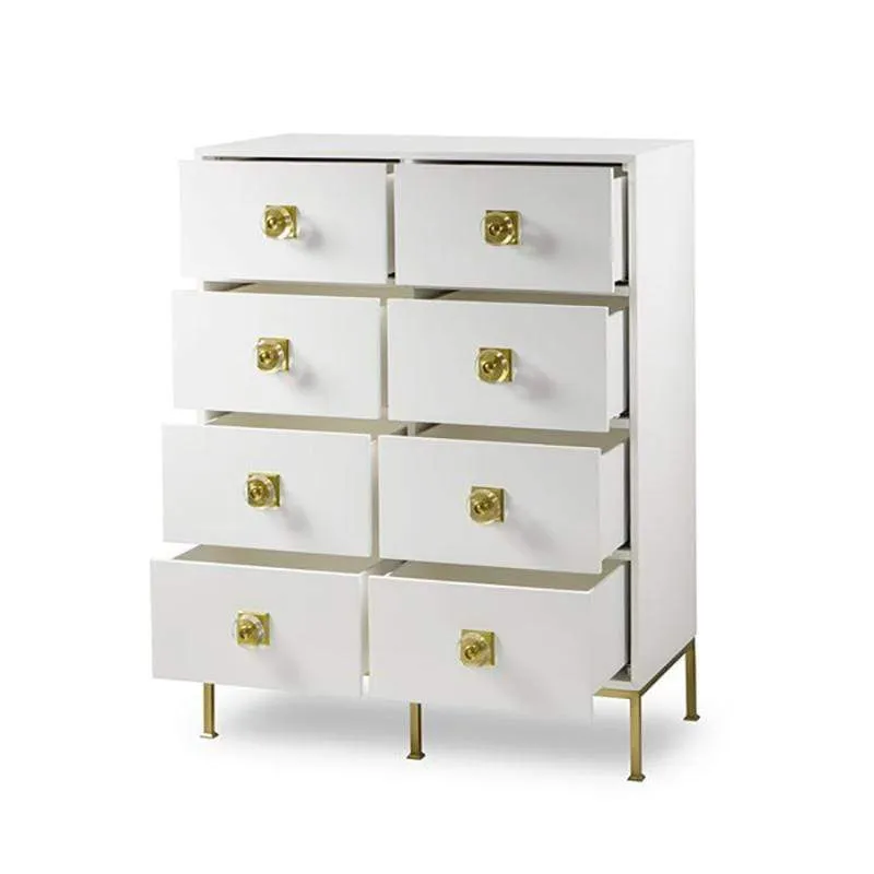 Formal 8 Drawer Dresser - Eloquent White Lacquer
