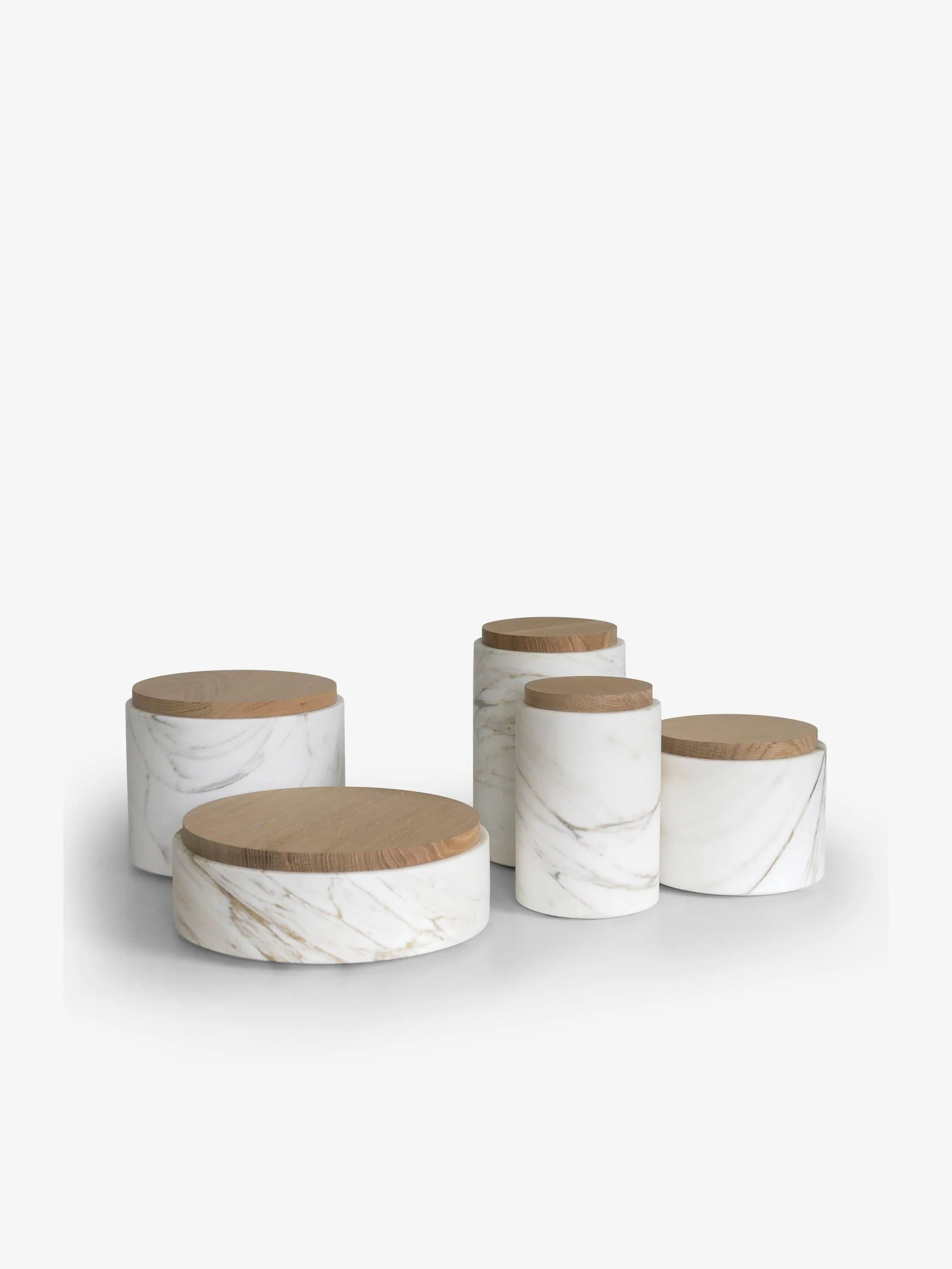 Fresco Medium Container - Bottle Holder in Calacatta by Michael Verheyden