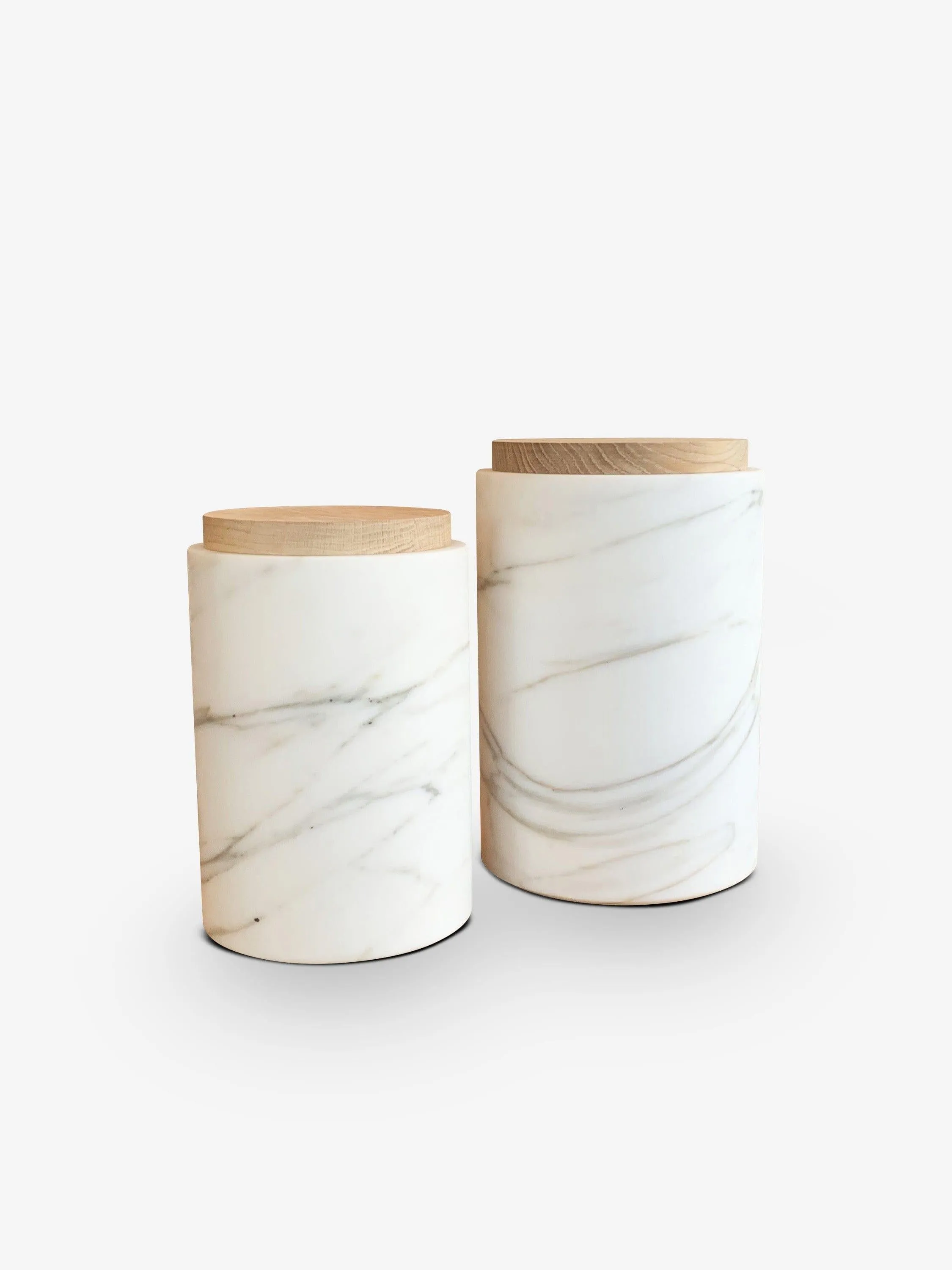 Fresco Medium Container - Bottle Holder in Calacatta by Michael Verheyden