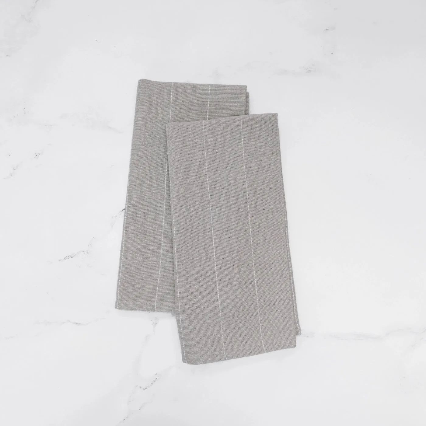 Gray and White Pinstripe Cotton Napkin