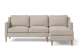 Greco 3 Seater Right Hand Facing Chaise Lounge Corner Sofa Sand Leather