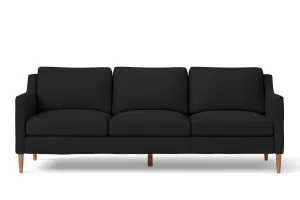 Greco 3 Seater Sofa Black Leather