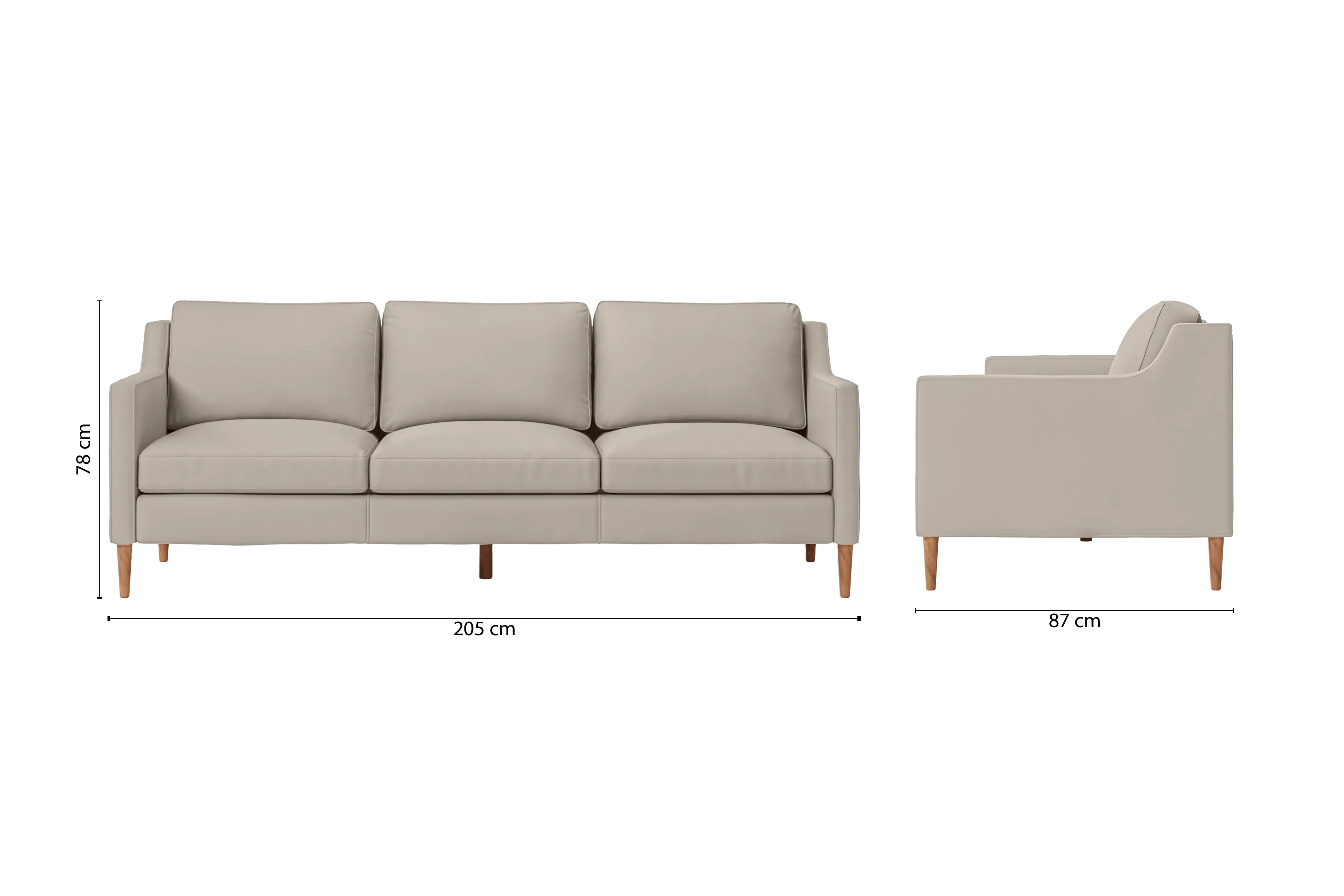 Greco 3 Seater Sofa Sand Leather