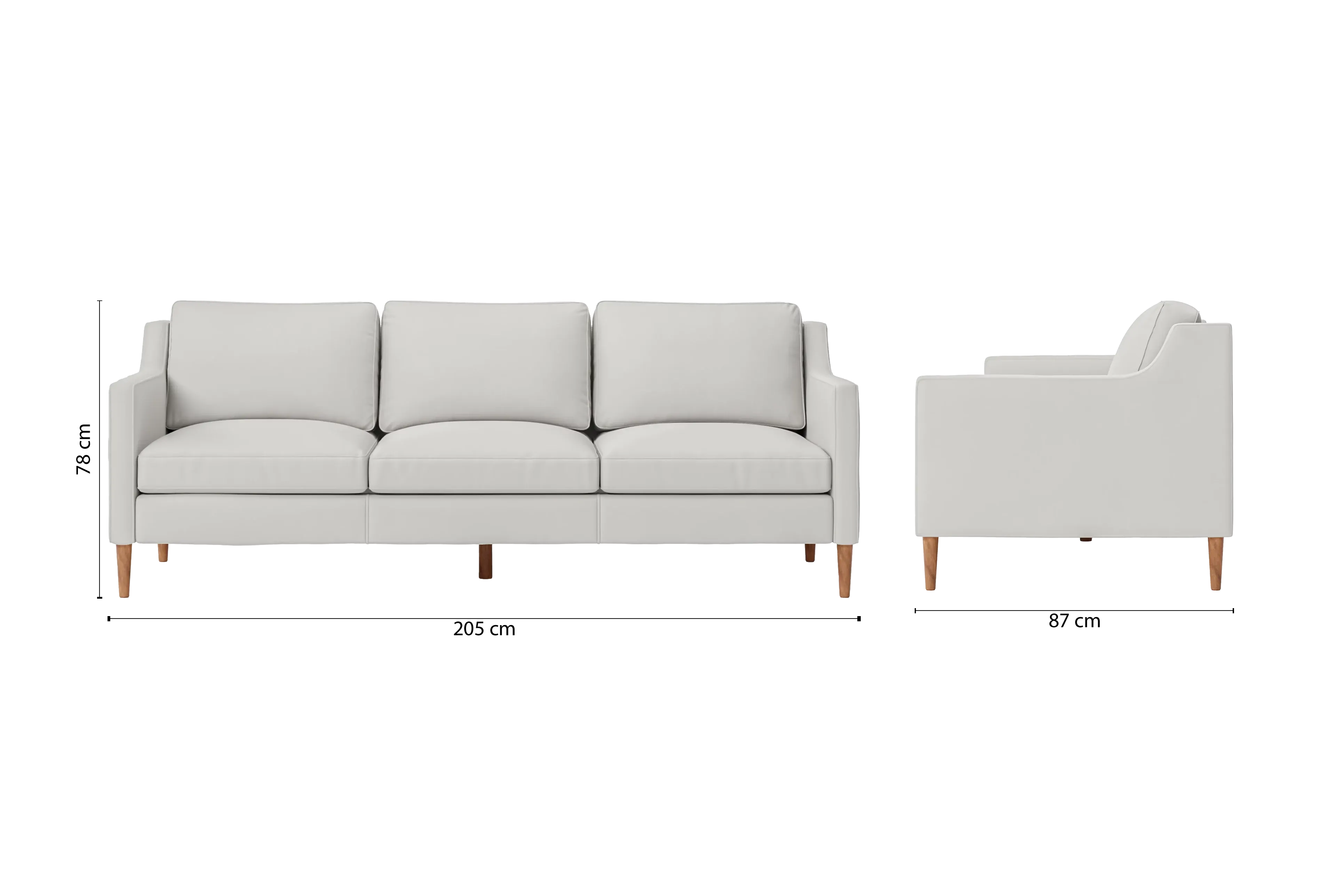 Greco 3 Seater Sofa White Leather