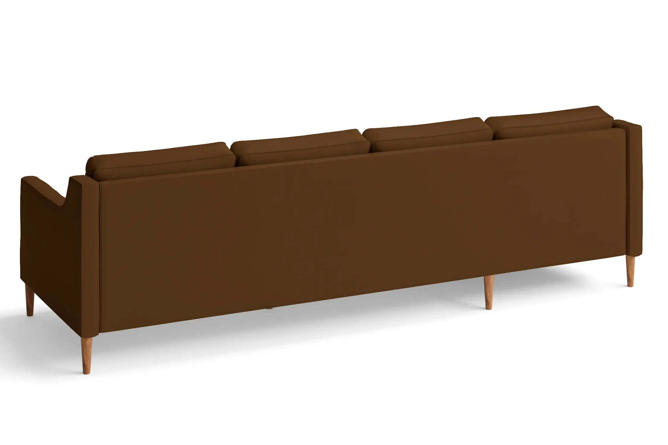 Greco 4 Seater Left Hand Facing Chaise Lounge Corner Sofa Walnut Brown Leather