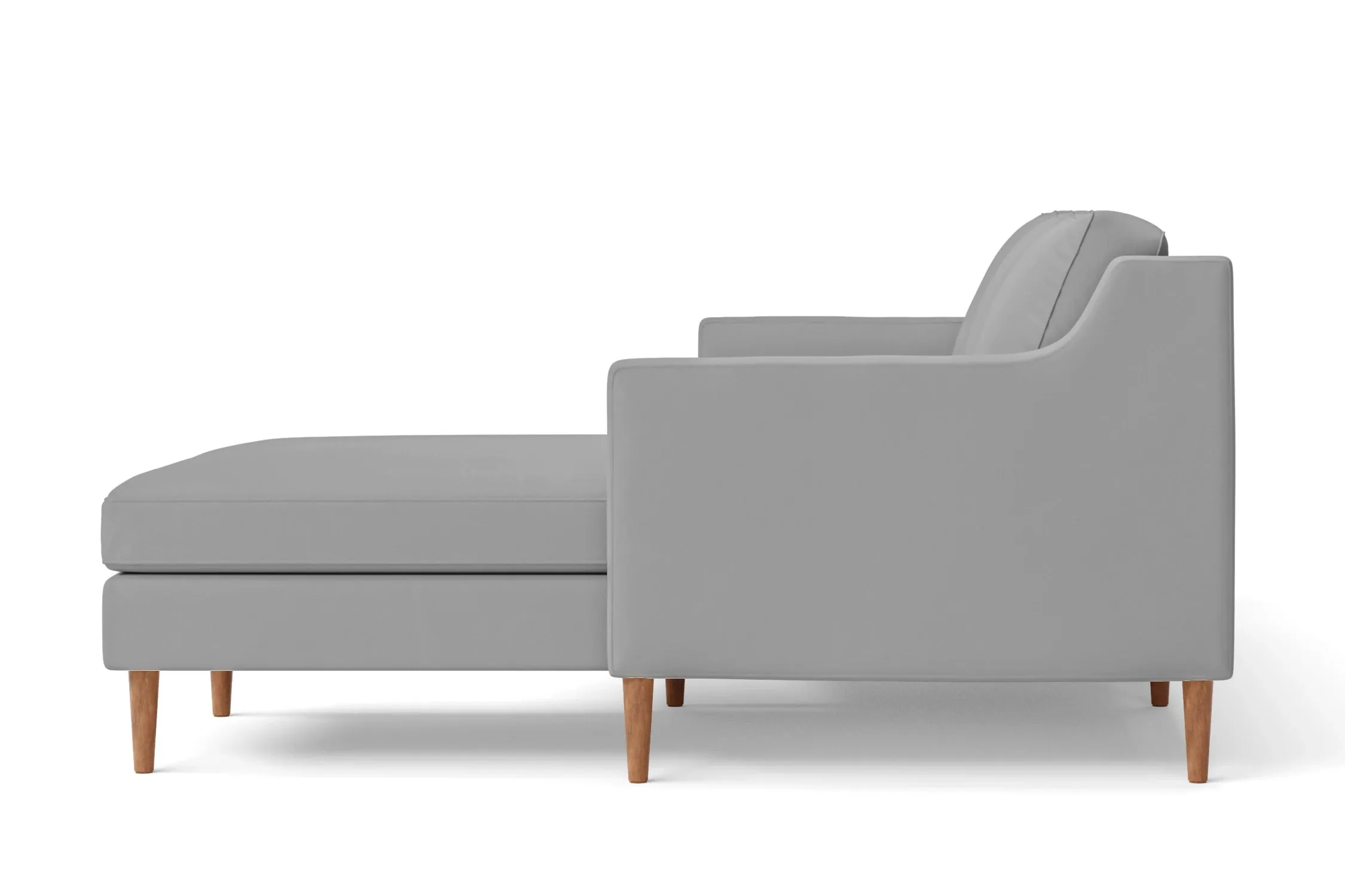 Greco 4 Seater Right Hand Facing Chaise Lounge Corner Sofa Grey Leather