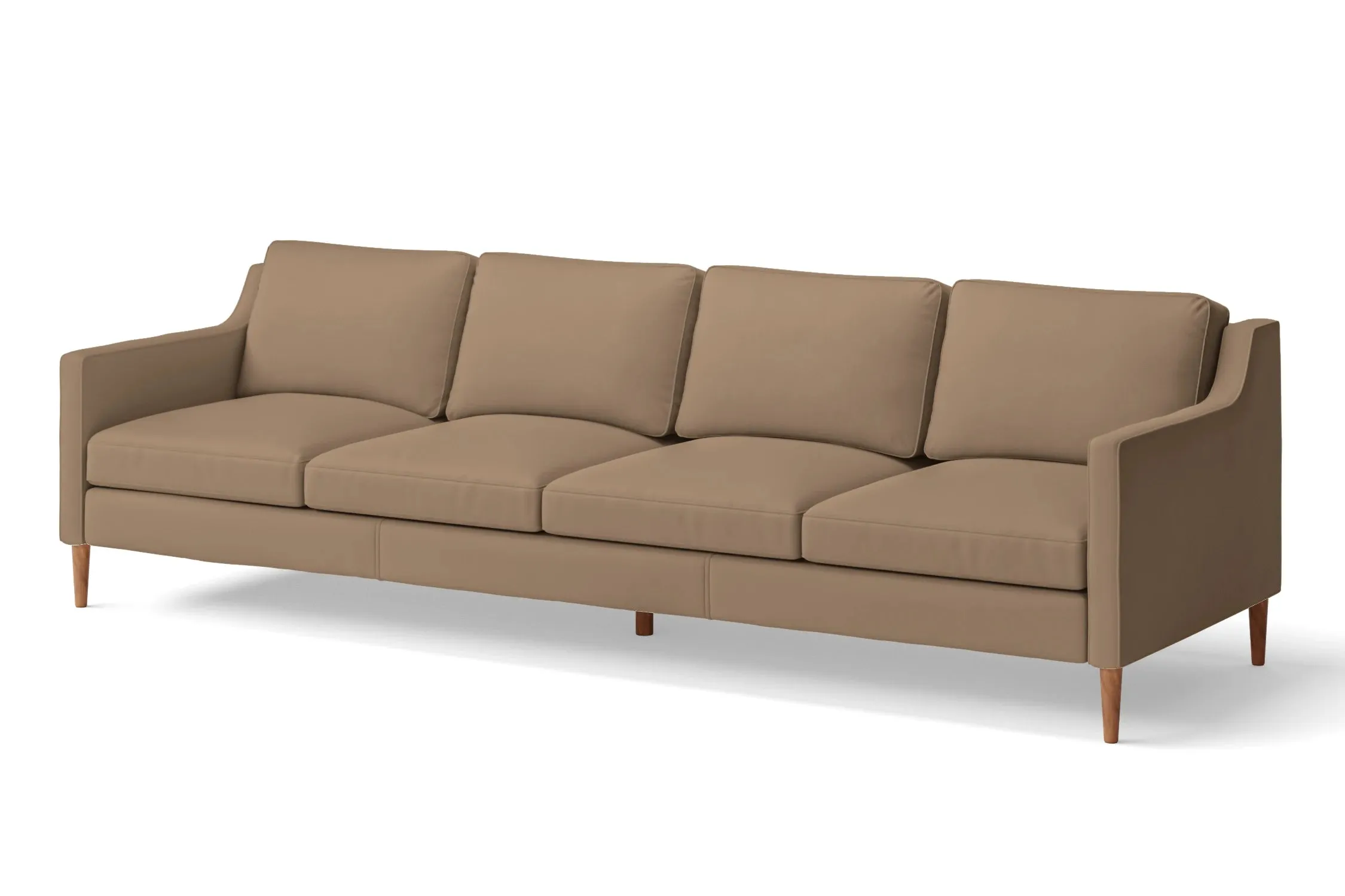 Greco 4 Seater Sofa Stone Leather