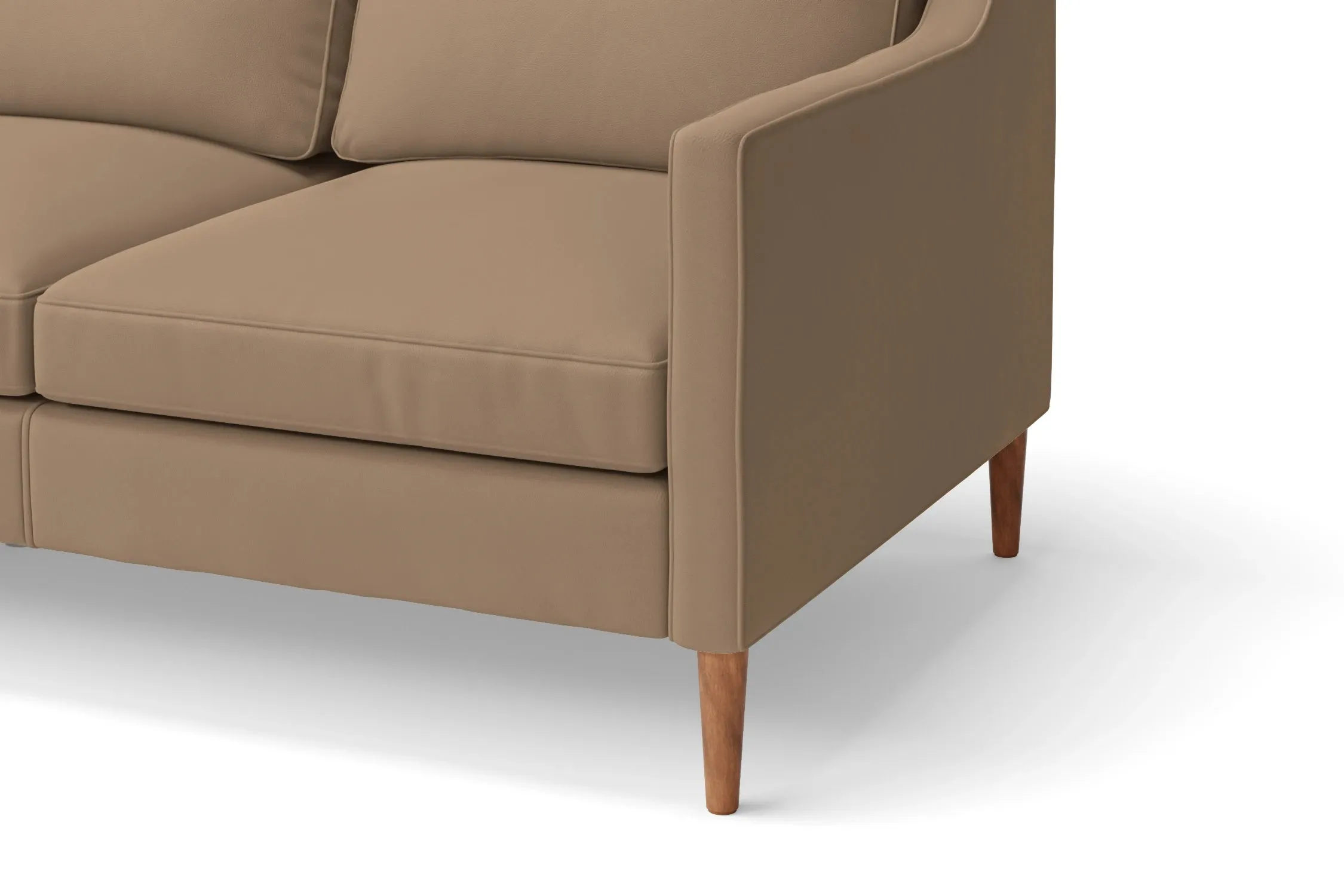 Greco 4 Seater Sofa Stone Leather