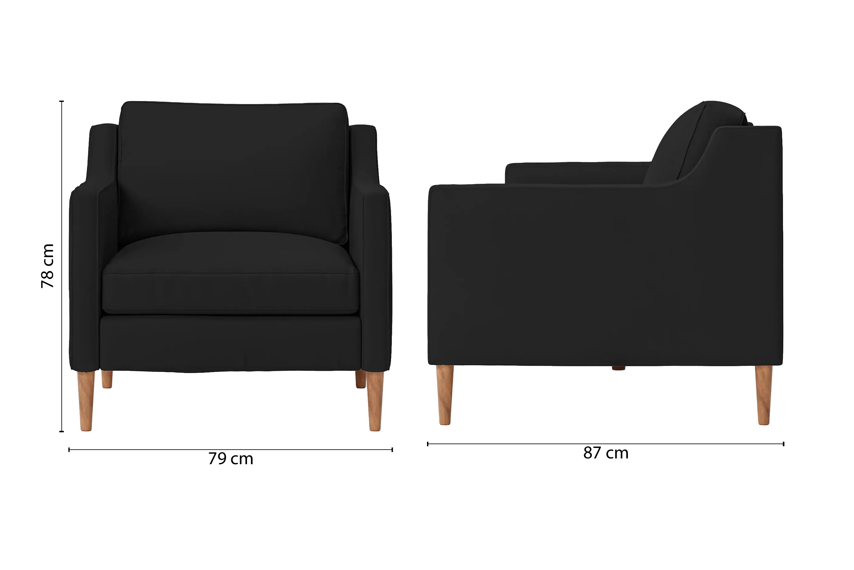 Greco Armchair Black Leather