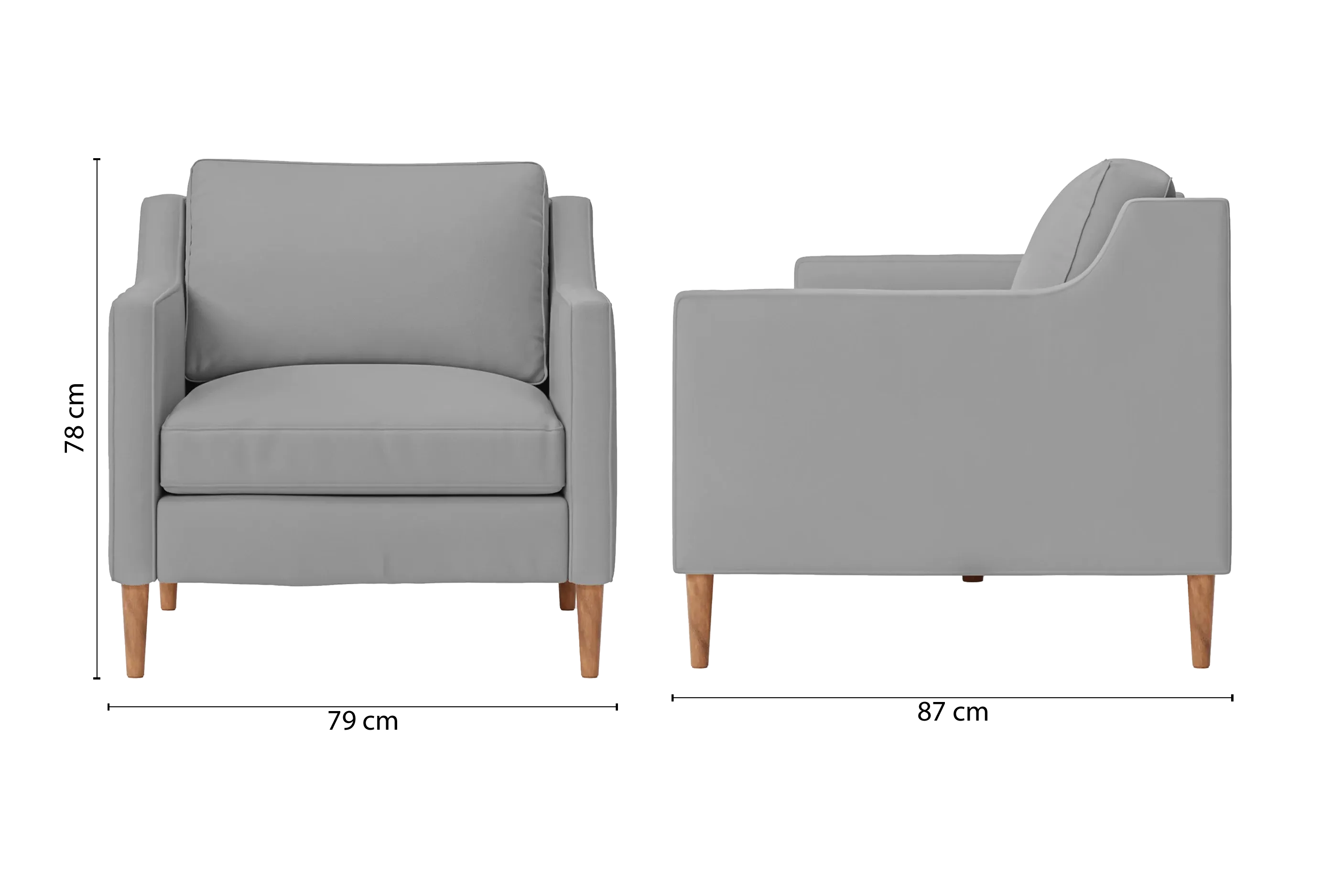 Greco Armchair Grey Leather
