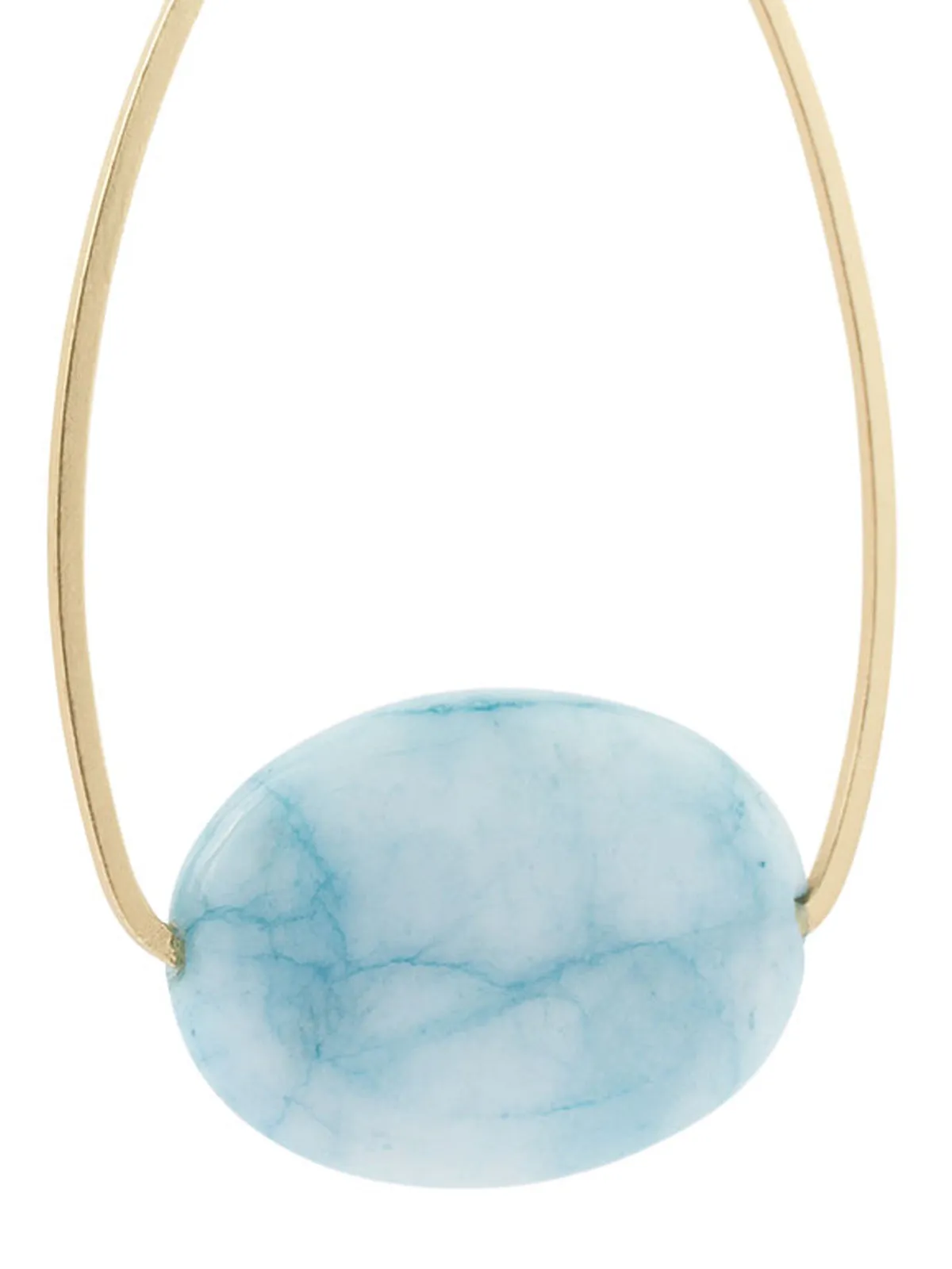 Handmade Gold Blue Larimer Drop Bead Earrings