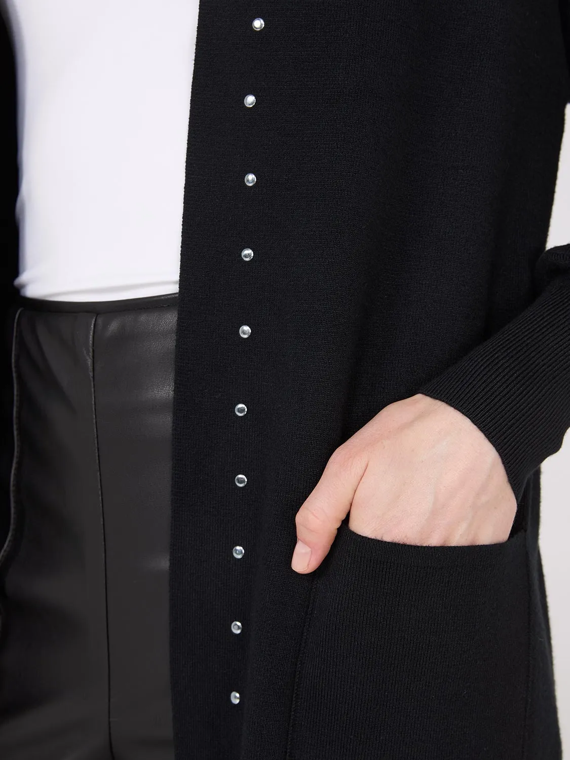 Hooded Duster With Stud Details