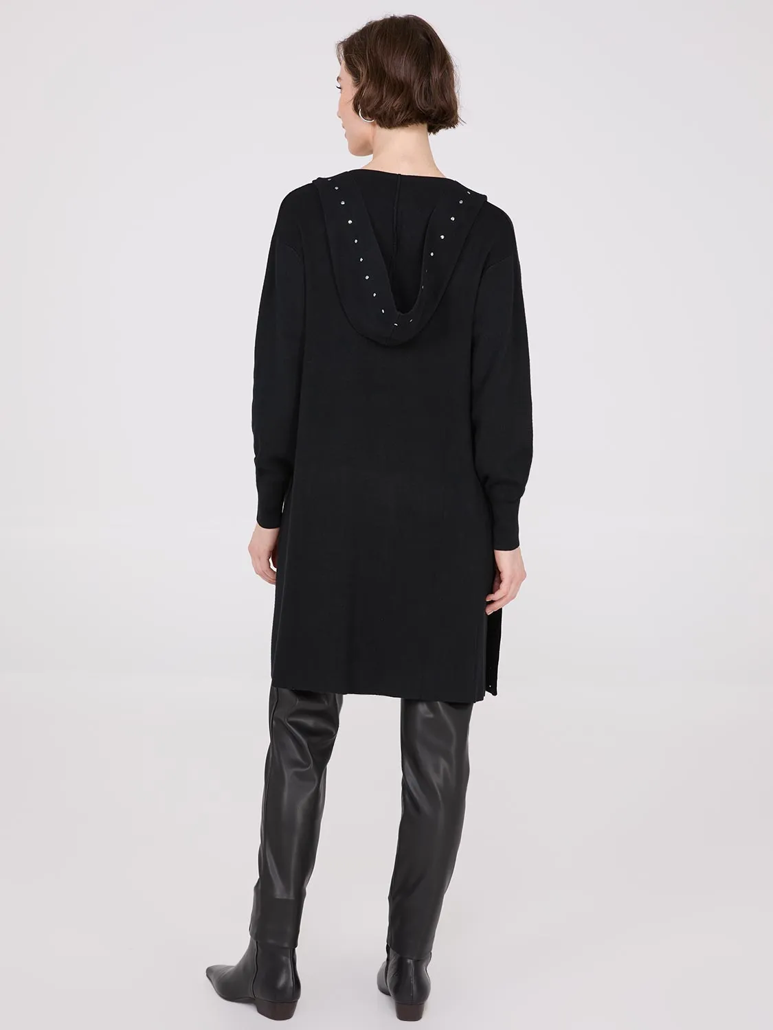 Hooded Duster With Stud Details