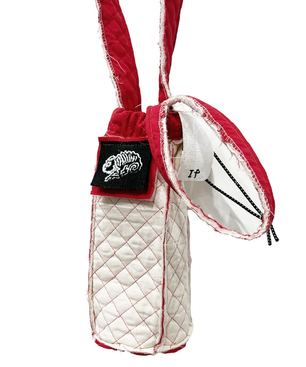 if space - bottle bag quilting insideout red with shoulder