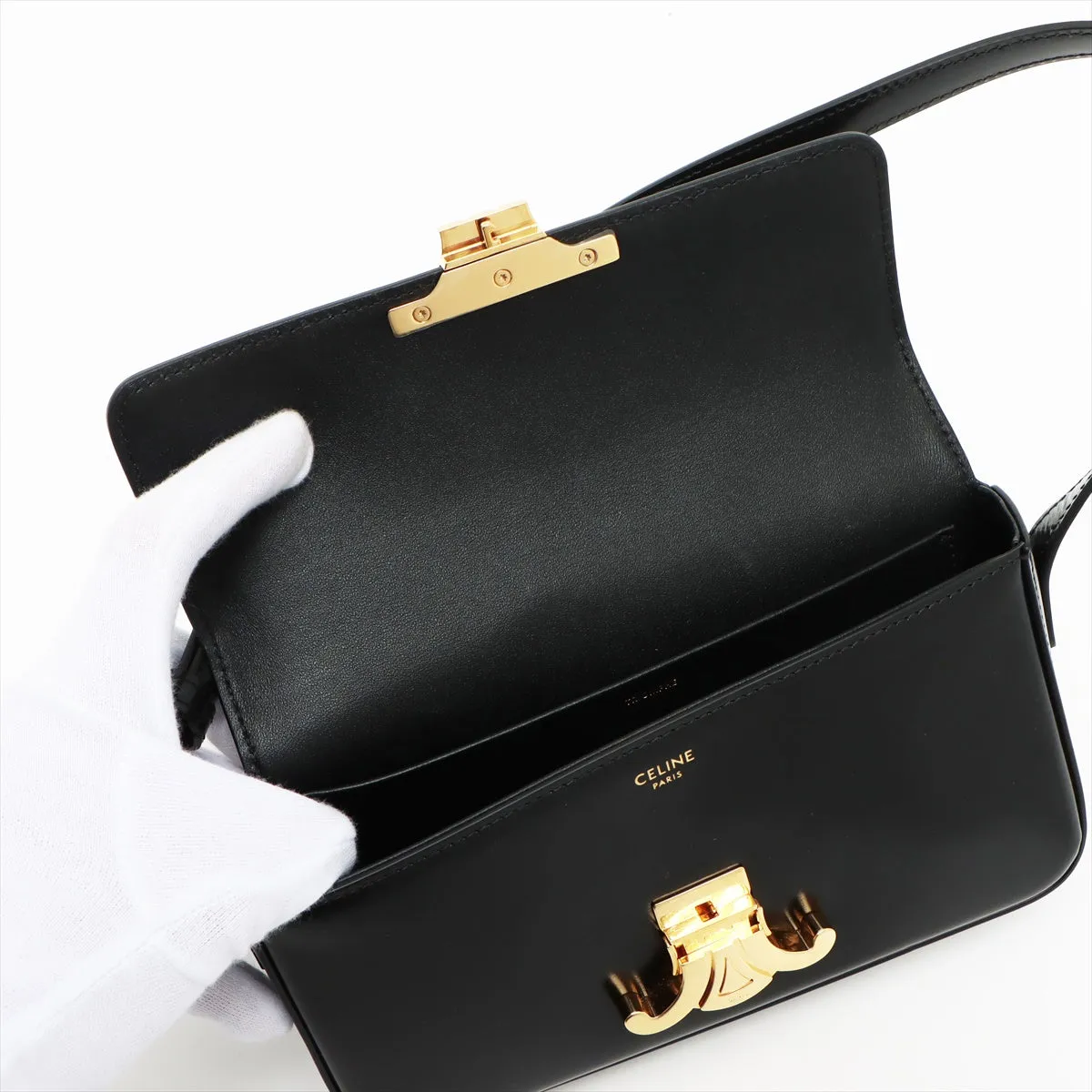 ITEM 8 - Celine Triomphe Shoulder Bag Black