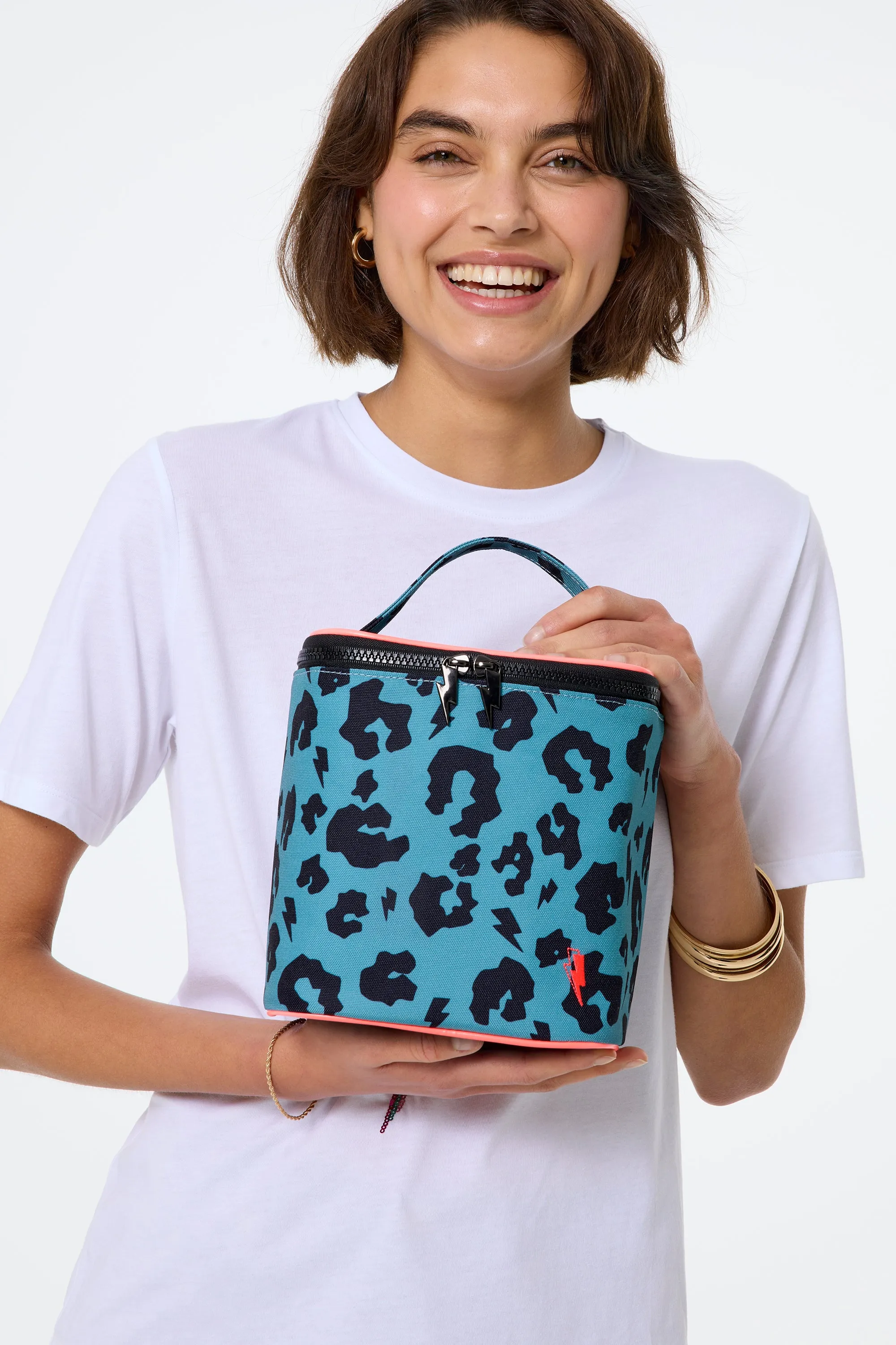 Khaki with Black Leopard Lunch Bag