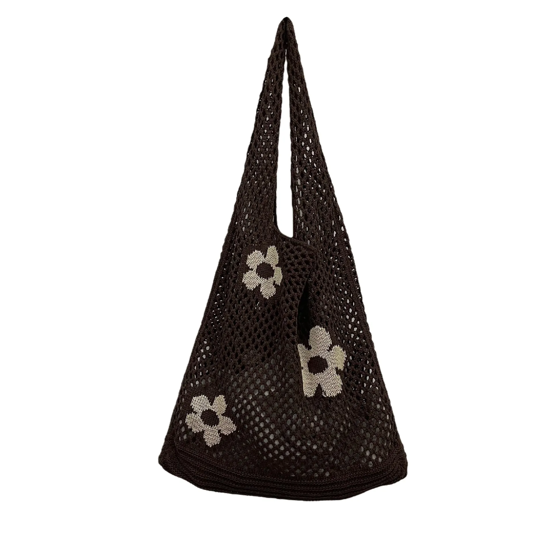Knitted Flower Mesh Hollow Shoulder Bag