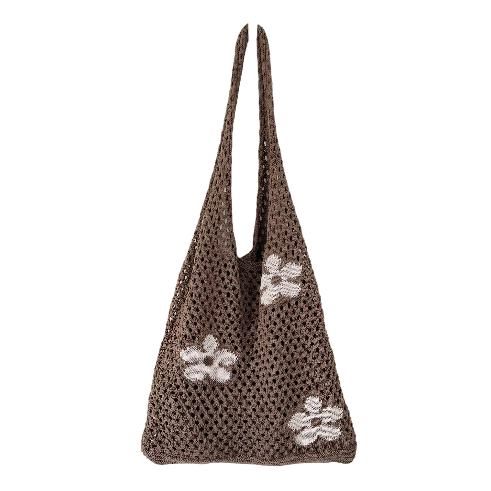 Knitted Flower Mesh Hollow Shoulder Bag